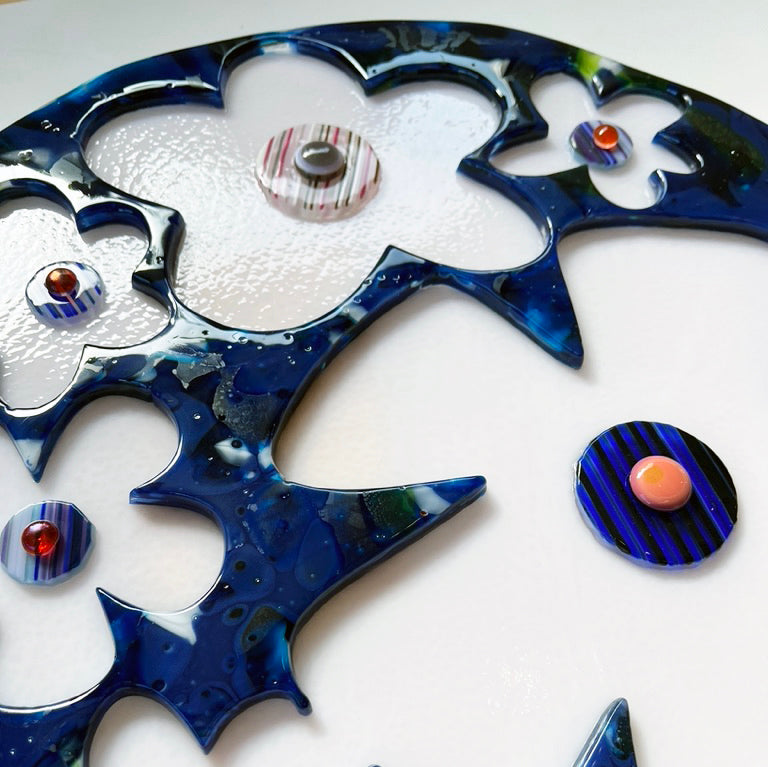 Blue + White Flowers Wall Panel